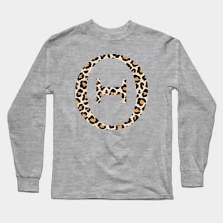 Theta Cheetah Letter Long Sleeve T-Shirt
